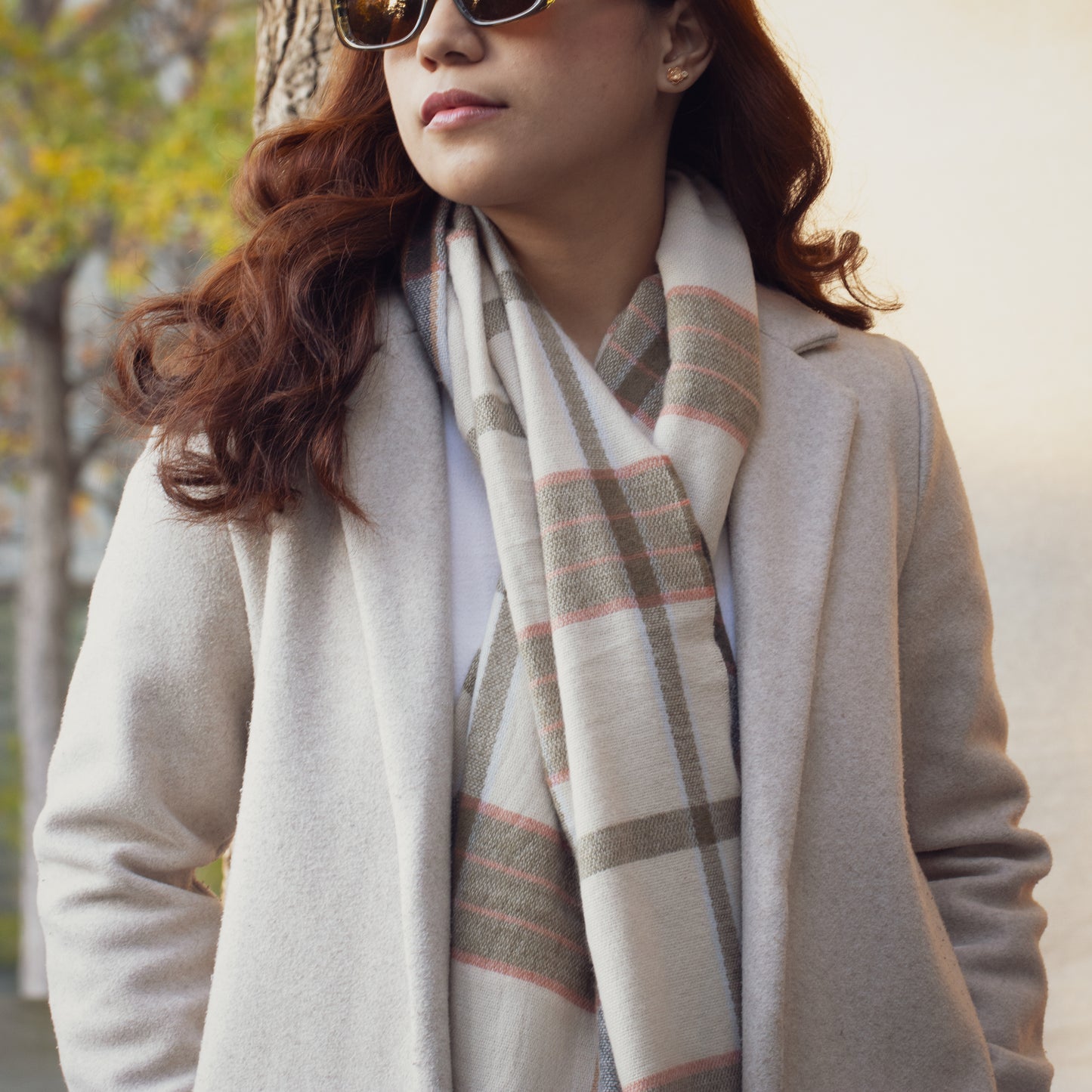 Frosted Bliss Checkered Scarf