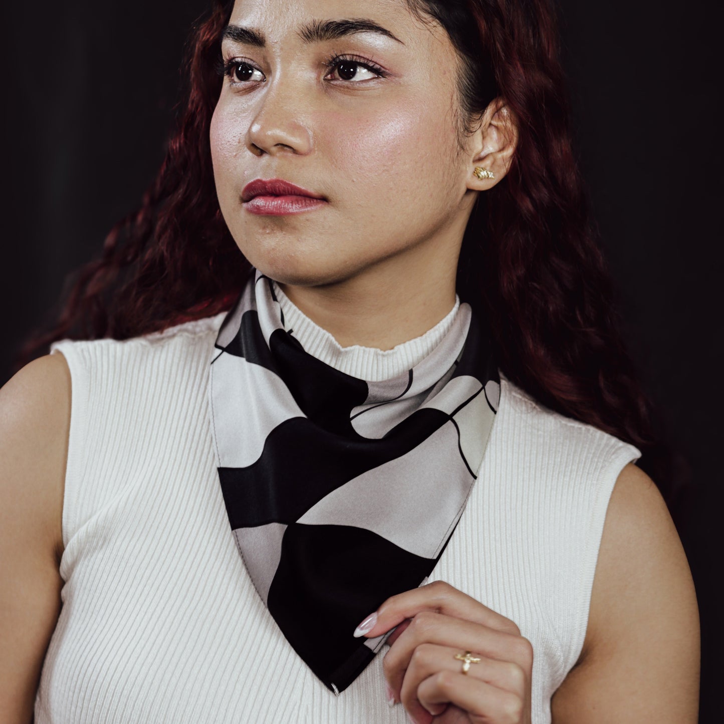 Monochrome Muse Silk Scarf