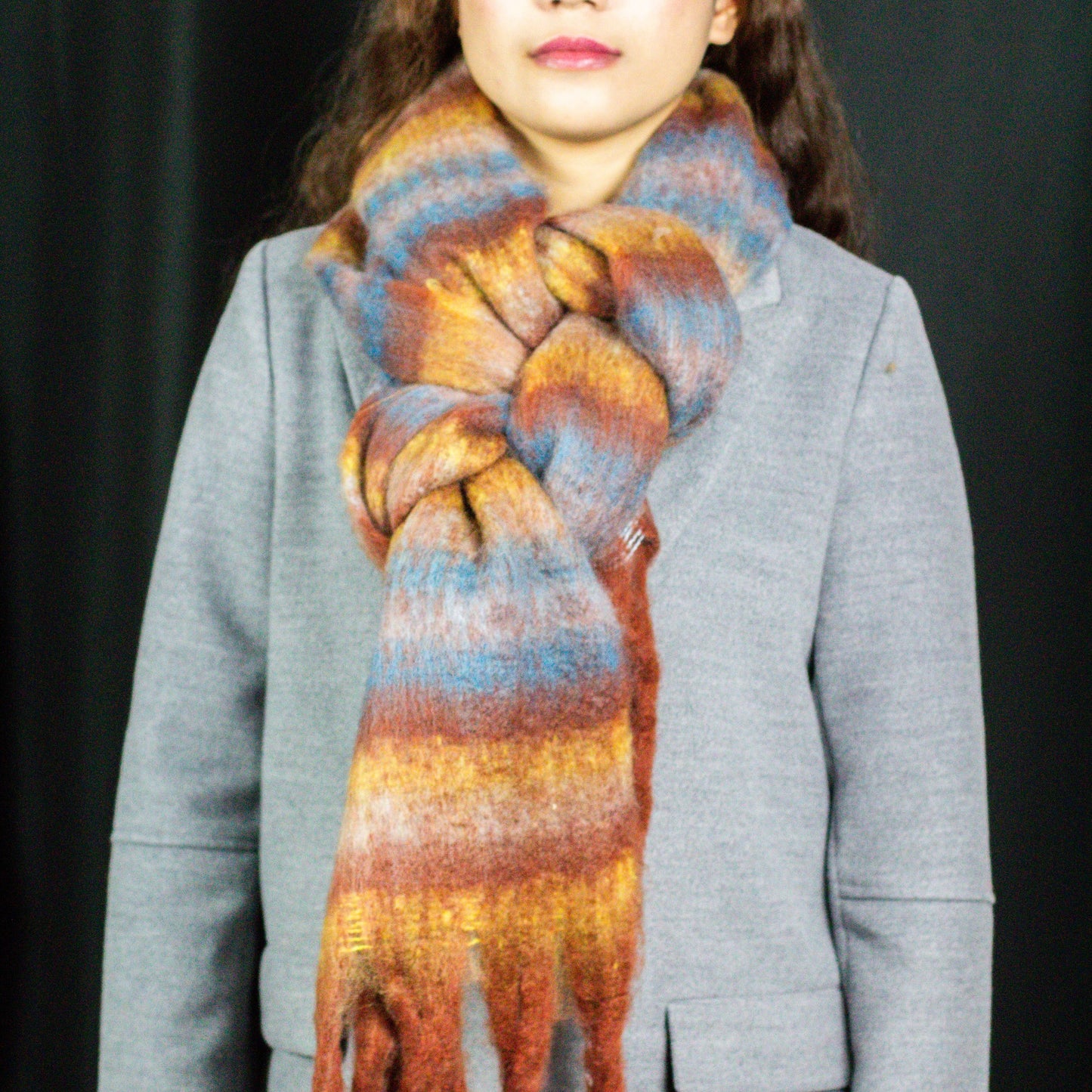 Sunset Radiance Striped Scarf