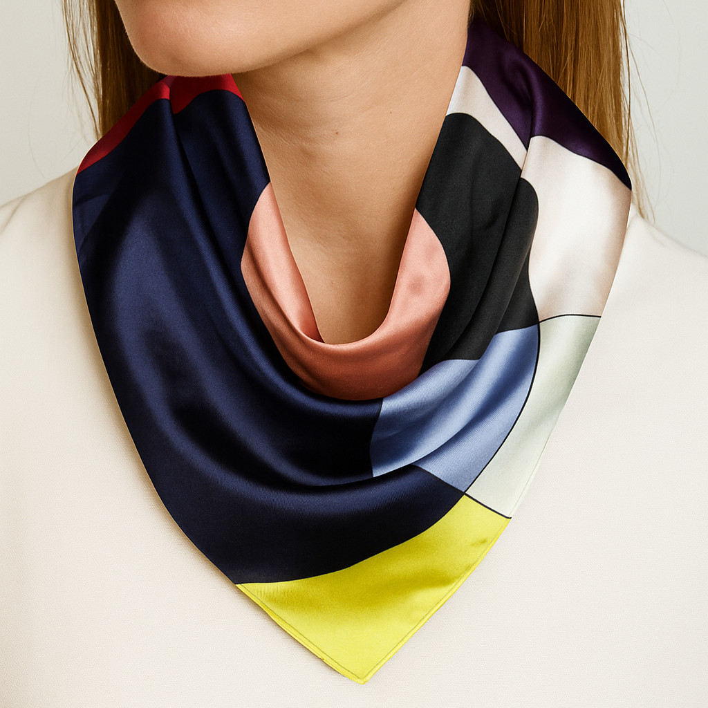 Midnight Elegance Silk Scarf