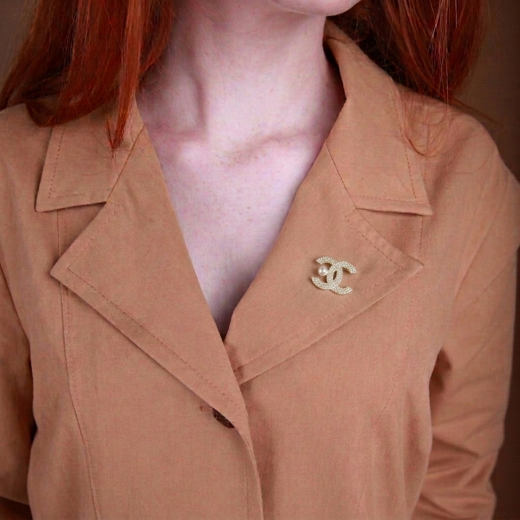 Chic Clarity Double C Brooch