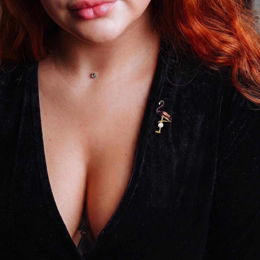 Tropic Heat Flamingo Brooch (Coral Edition)