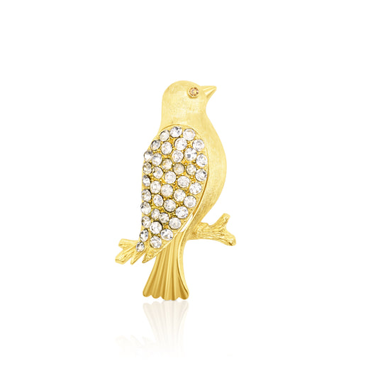 Make a statement with this exquisite bird brooch encrusted with sparkling crystals. A charming addition to any outfit, blending nature-inspired design with timeless elegance.