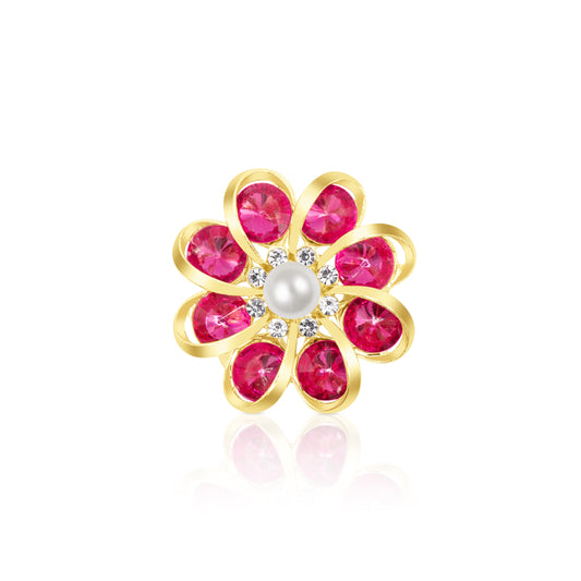 Rosy Radiance Daisy Brooch