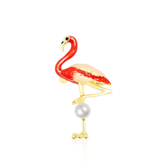 Tropic Heat Flamingo Brooch (Coral Edition)