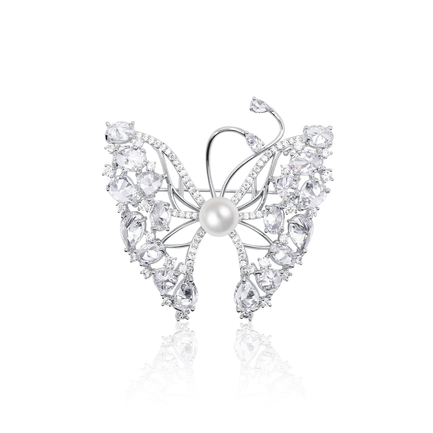 Pearl Whisper Butterfly Brooch