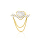 Moonlit Heart Cascade Dual-Chain Brooch