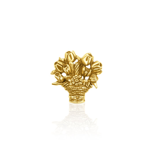Golden Rose Bouquet Brooch