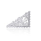 Majestic Pearl Filigree Triangle Brooch featuring a delicate triangle pattern, crafted from silver-tone alloy with an ornate filigree design and a luminous pearl. Ideal for adding a sophisticated touch to formal attire.