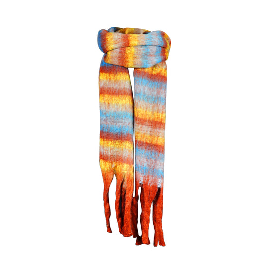 Sunset Radiance Striped Scarf