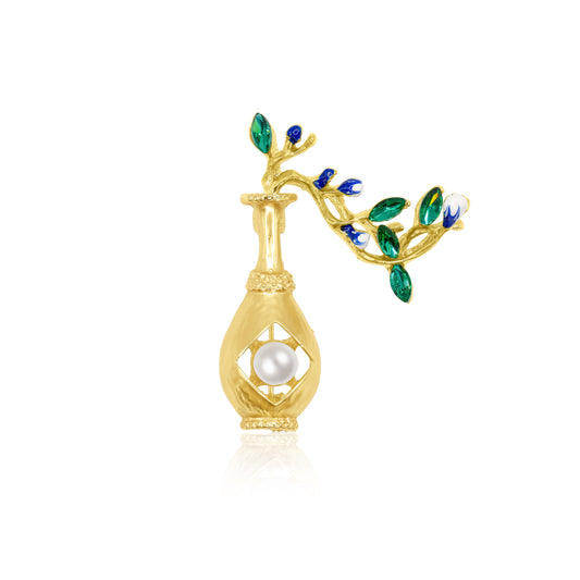 Whimsical Bloom Vase Brooch