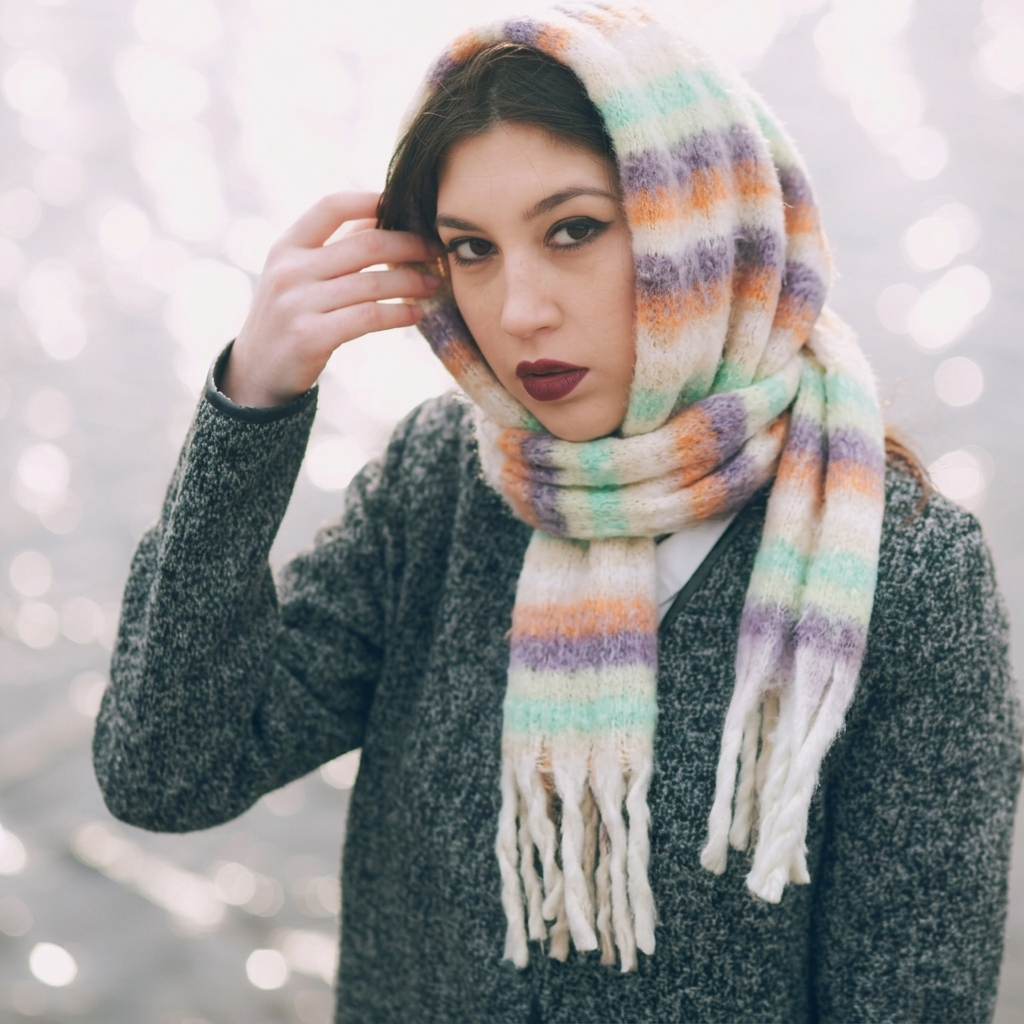 Pastel Dreams Striped Scarf