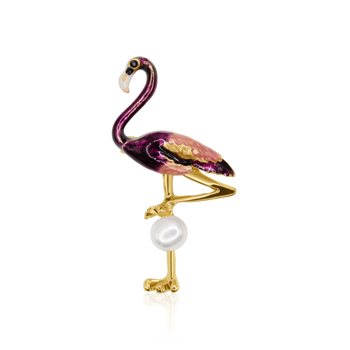 Tropic Heat Flamingo Brooch (Coral Edition)